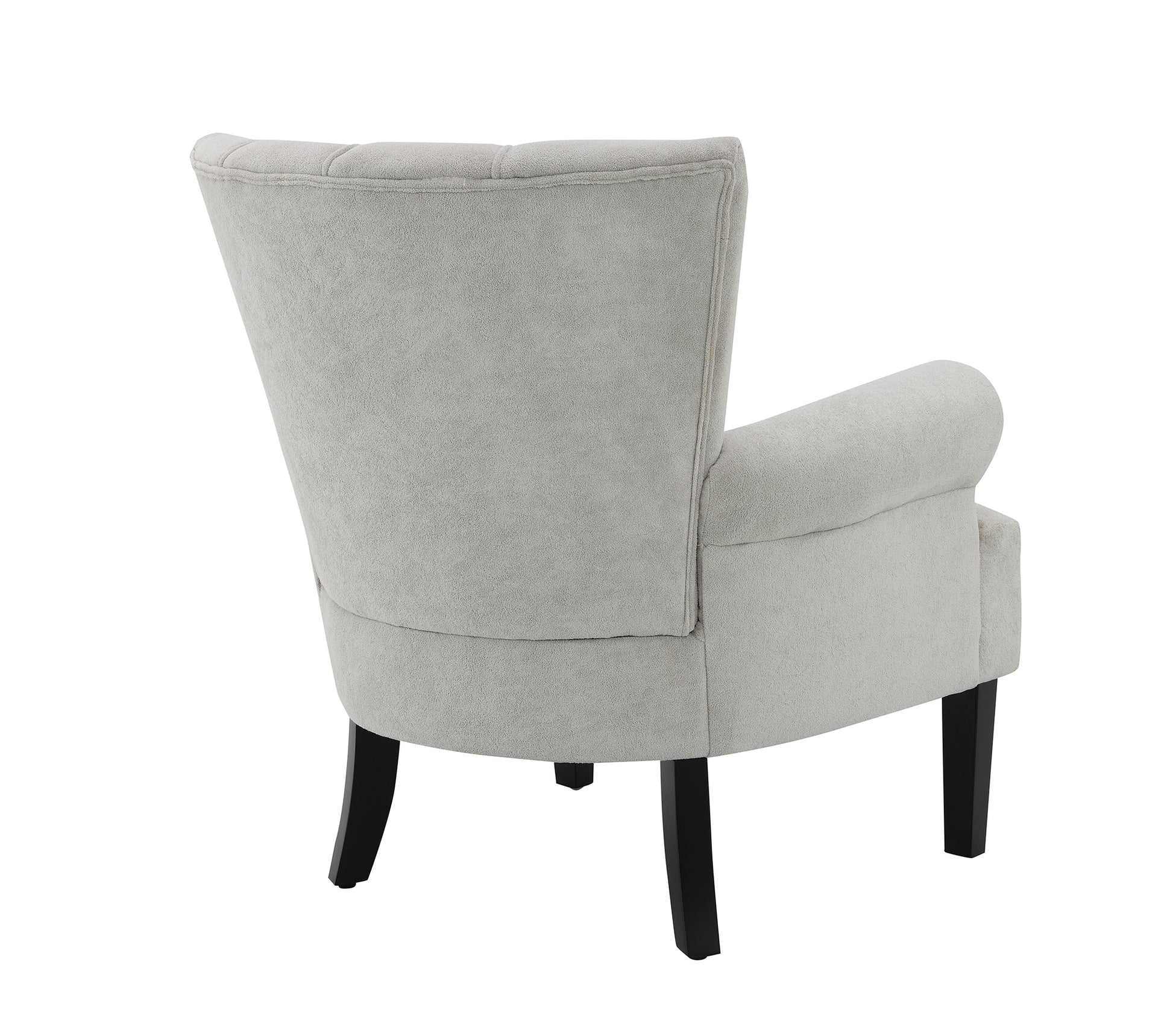 Modern Accent Living Room Chairs,Polyester Armchair Club Chair With Channel Back, Accent Chair For Living Room, Bedroom Reading Room, Soft Fabric, Wooden Leg, Light Grey Grey Primary Living Space Modern Foam Plywood