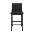 Modern Design High Stool Metal Legs Kitchen Restaurant Black Pu Bar Chair, Black Spray Painted Chair Legs, Suitable For Bar Cafe Restaurant Set Of 2 Metal Black Pu Pu