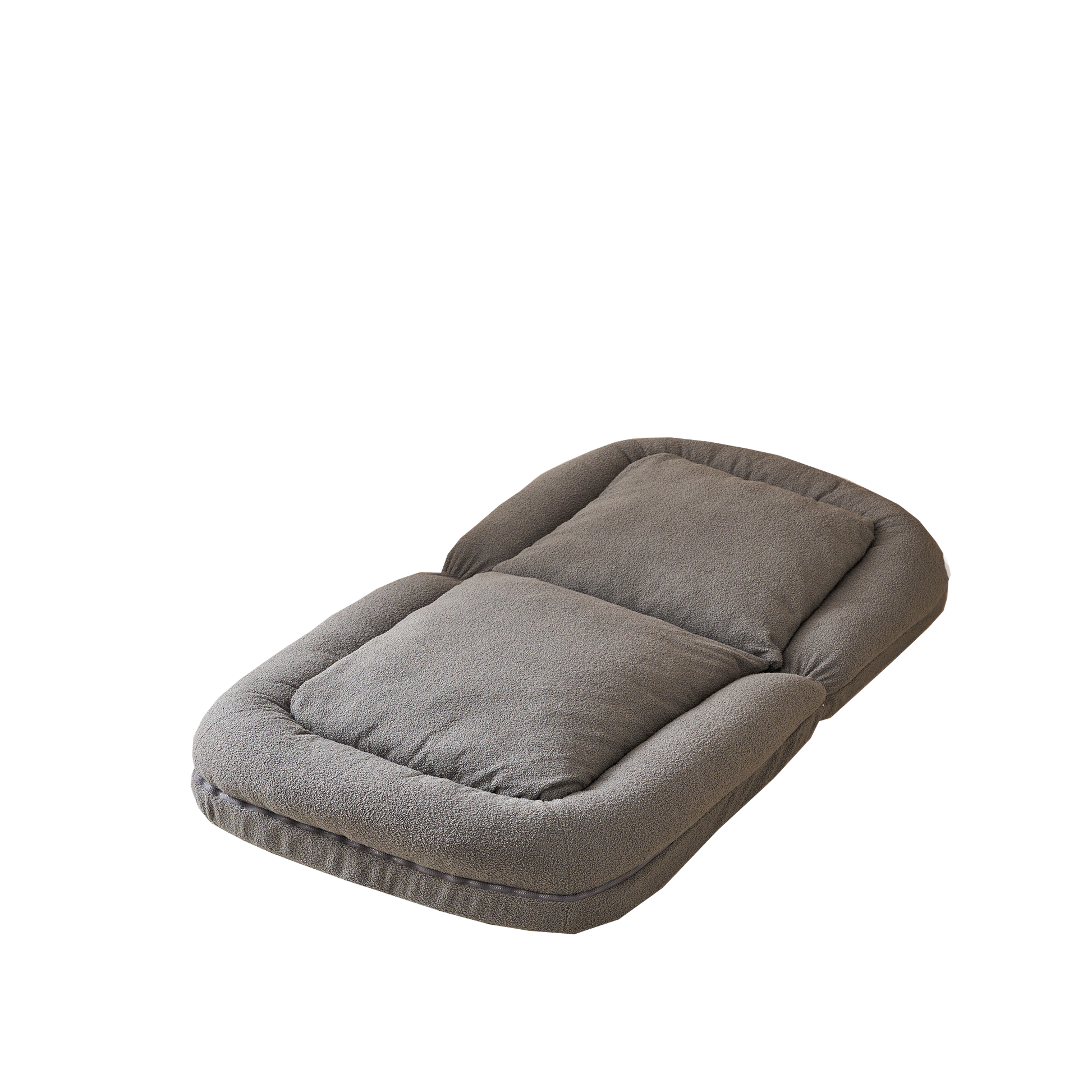 Triple Fold Down Sofa Bed,Gy Grey Metal Cotton Metal