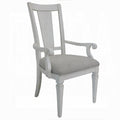 Light Grey And Weathered White Padded Arm Chair Set Of 2 Solid Grey White Dining Room Arm Chair Slat Back Set Of 2 Wood Fabric