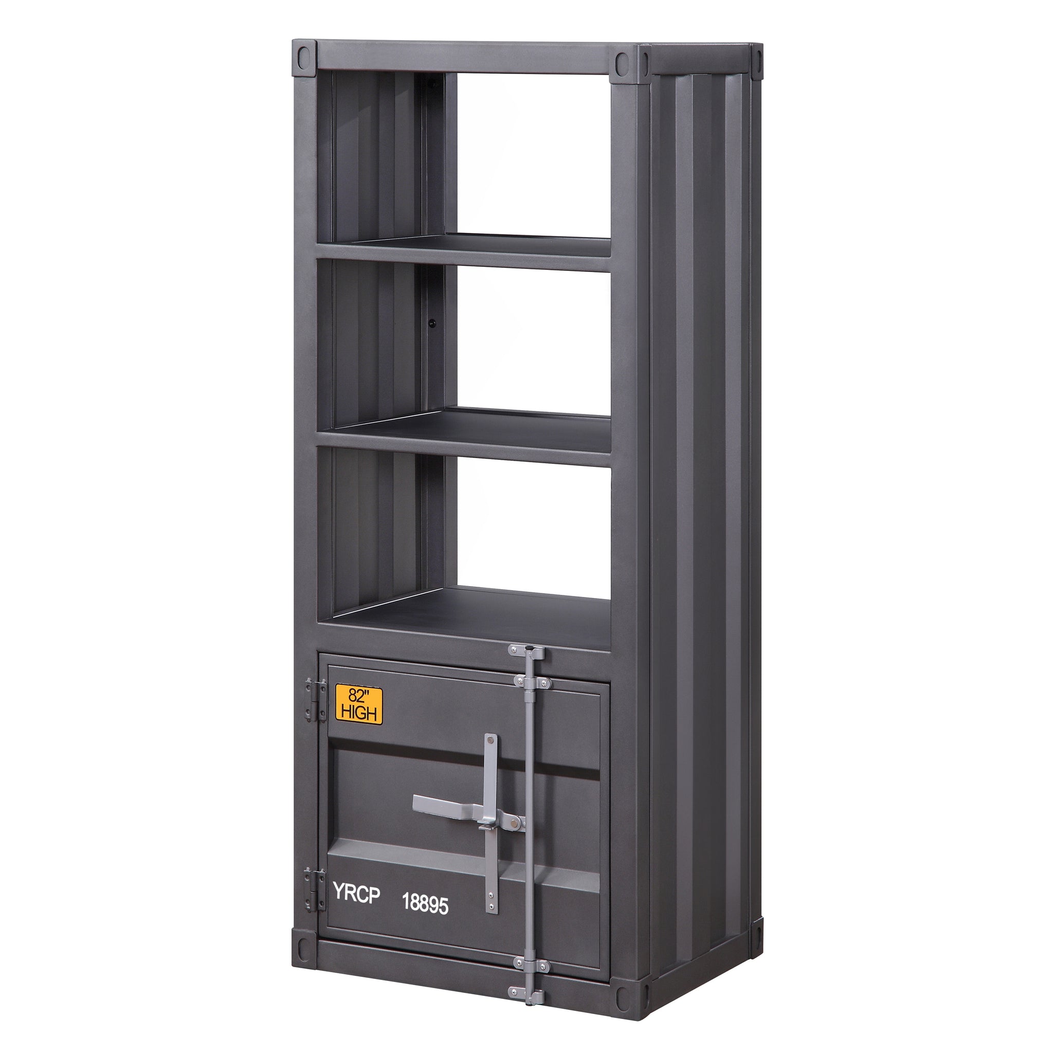 Gunmetal Left Side Pier With Metal Door 2 Or Less Gunmetal Standard Horizontal Primary Living Space Open Back Metal Contemporary,Industrial Metal