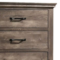 Fiza 52 Inch Tall Dresser Chest, 5 Gliding Drawers, Rustic Gray Solid Wood Gray Solid Wood