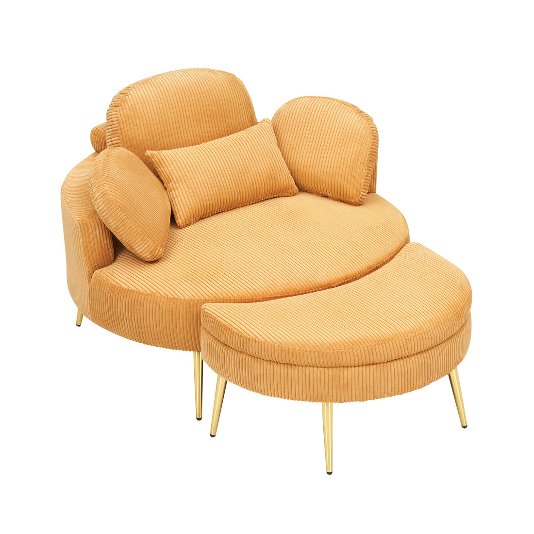 61 Inches Yellow Comfortable Seat, Small Sofa With Small End Table, Suitable For Lunch Break Casual Afternoon Tea Time Seat, Suitable For Small Apartment, Bedroom, Space Balcony Small Sofa Yellow
