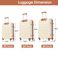 3 Piece Luggage Set Hardside Spinner Suitcase With Tsa Lock 20