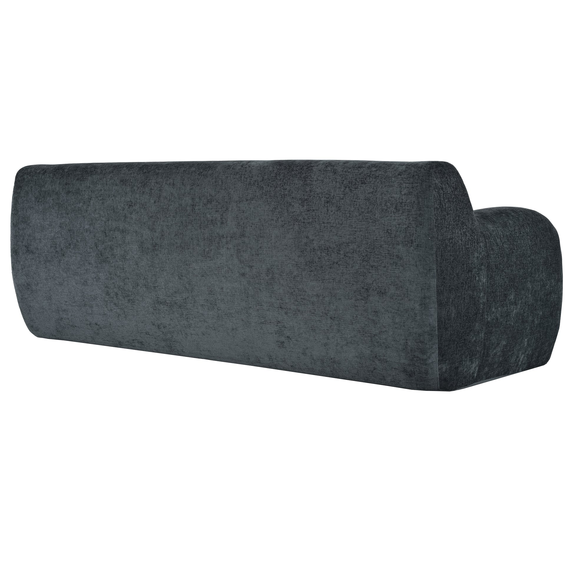 81.5'' Minimalist Curved Upholstered Sofa, 3 Seat Modular Casual Sofa For Living Room, Bedroom, And Apartments Gray Polyester 3 Seat