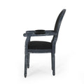 Dining Chair Mp2 Set Of 2 Black Wood Fabric