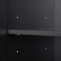 Tall And Wide Bathroom Floor Storage Cabinet, Bathroom Storage Unit, Freestanding Cabinet With 4 Doors, Adjustable Shelves, Open Multi Layer Shelves, Black Black Mdf