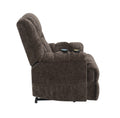 Brown Power Lift Recliner With Heating And Massage Brown Chenille Power Remote Metal Primary Living Space Tight Back Push Button Pillow Top Arms Chenille
