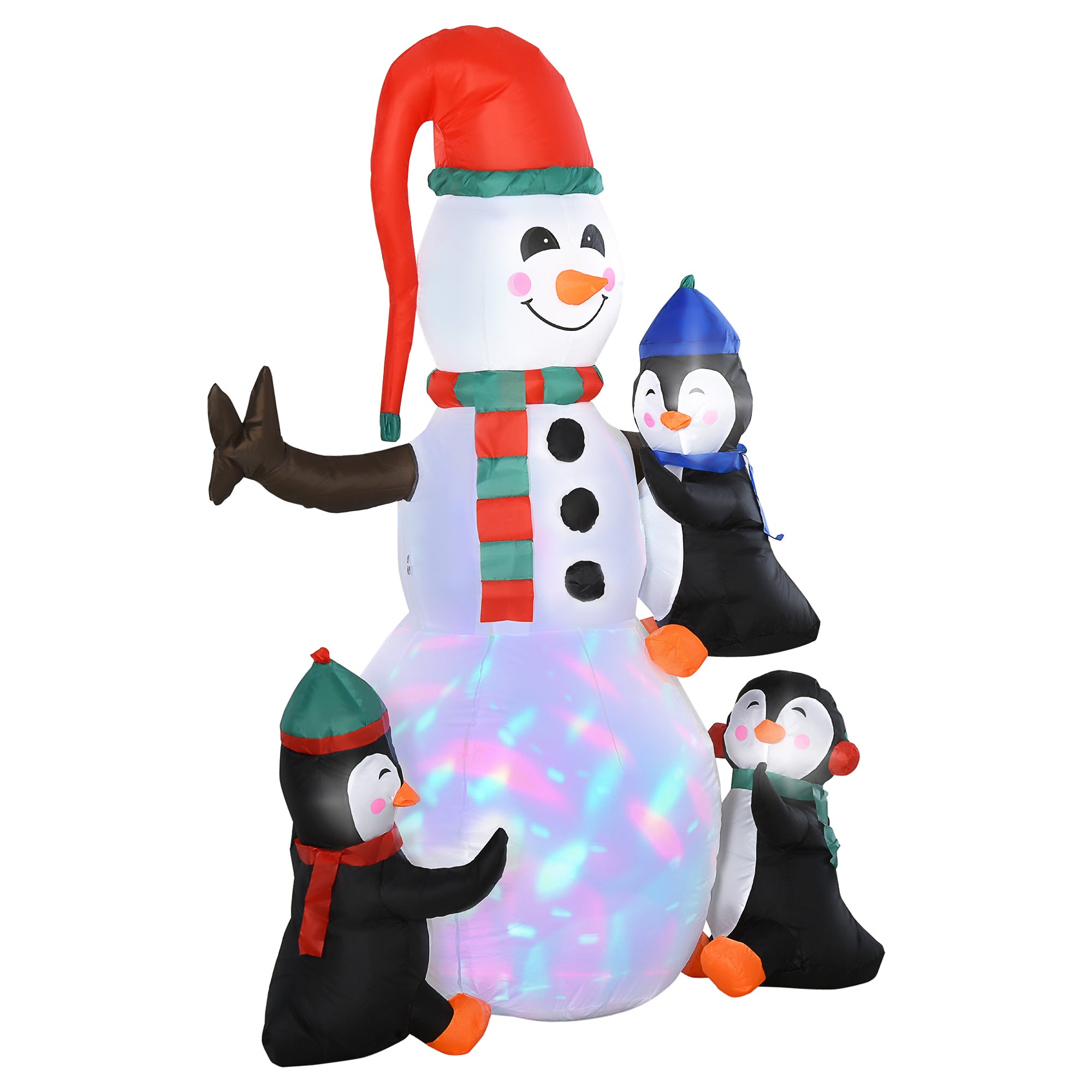 Homcom 6' Christmas Inflatables Outdoor Decorations Snowman With Pengu