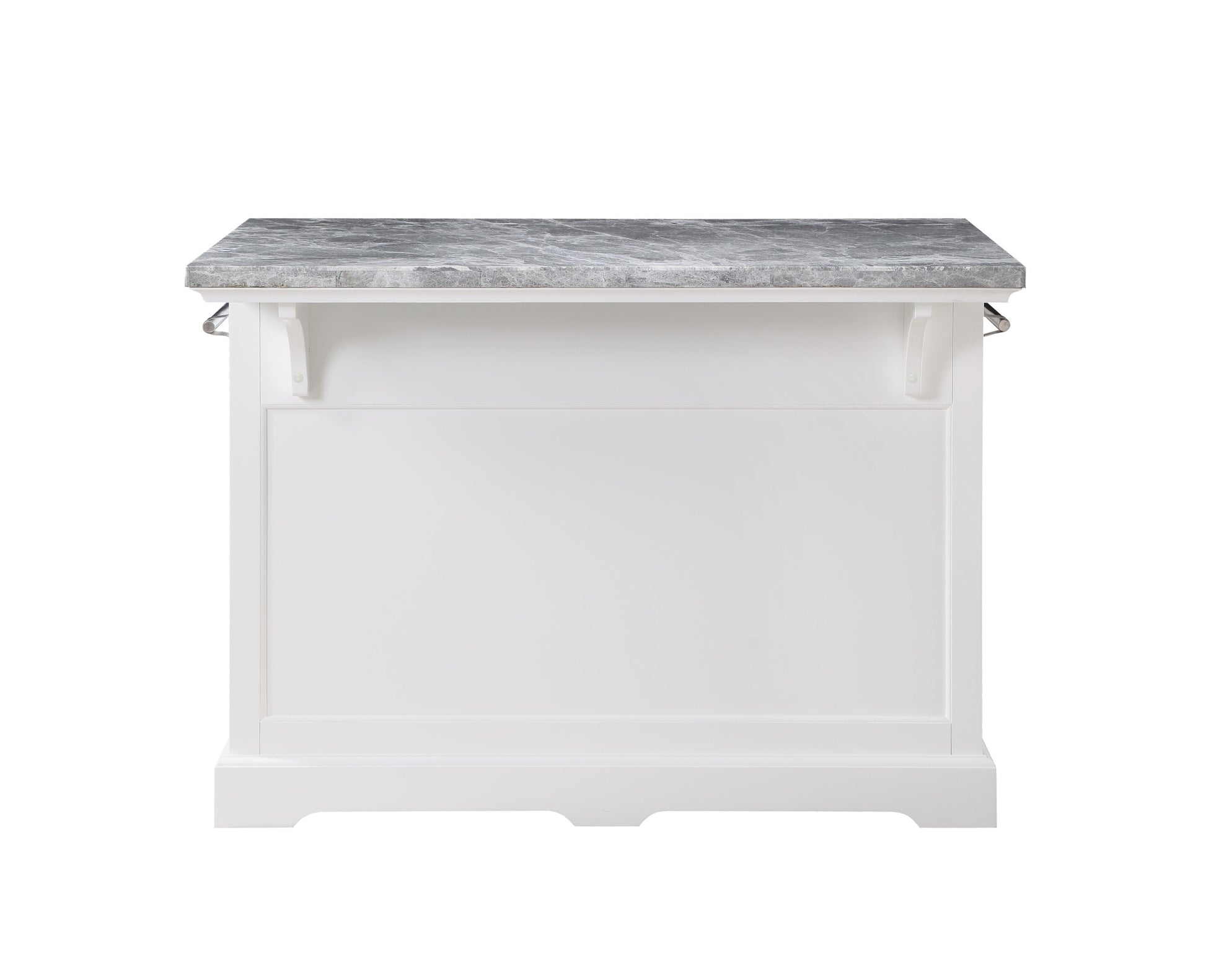 Zermatt Kitchen Island White - White Wood