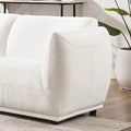 Moon Leather Sectional White Memory Foam Genuine Leather 5 Seat