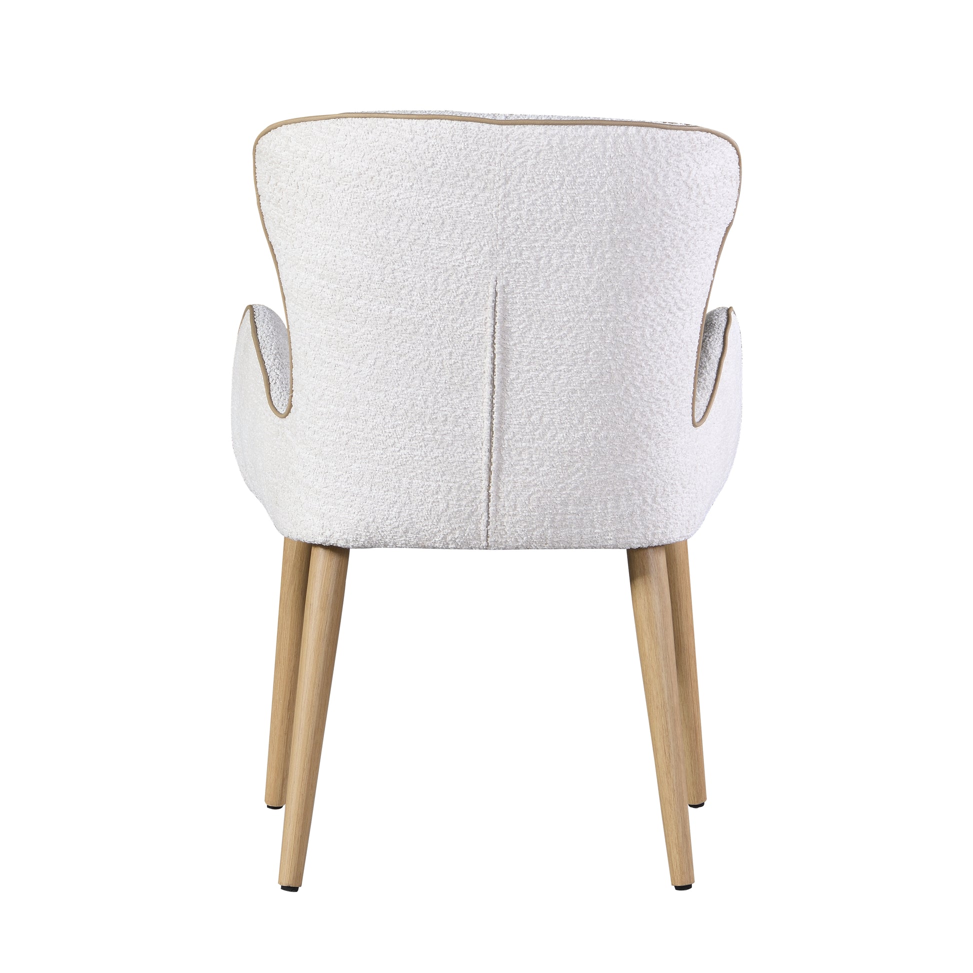 Qwin Side Chair Set 2 , Beige Boucle & Oak Finish Dn02876 Beige Wood Metal