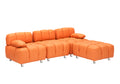 123 Orange Polyester Blend 3 Seat