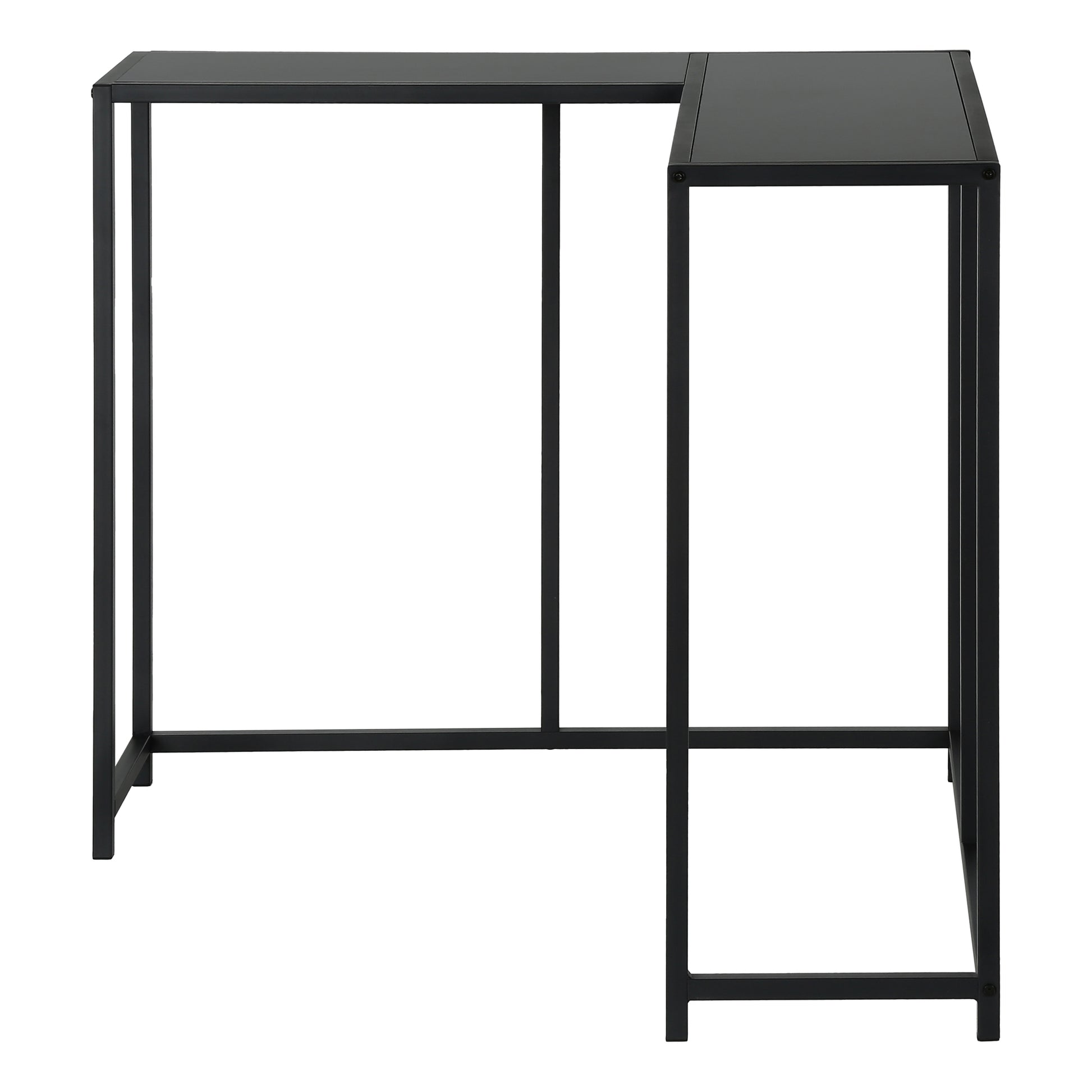 Accent Table, Console, Entryway, Narrow, Corner, Living Room, Bedroom, Black Laminate, Black Metal, Contemporary, Modern Black Particle Board