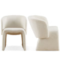 Modern Accent Chair White Single Sofa Chair,Upholstered Side Chair Teddy Comfy Chair For Dining Room Bedroom Living Room Reception Off White 2Pc Off White Primary Living Space Modern Set Of 2 Teddy