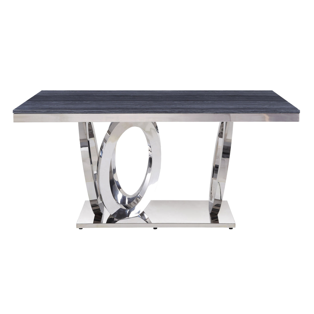 Grey And Silver Rectangle Coffee Table - Grey