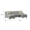 Berza Gray U Shaped Sectional Gray Foam Engineered Wood 4 Seat