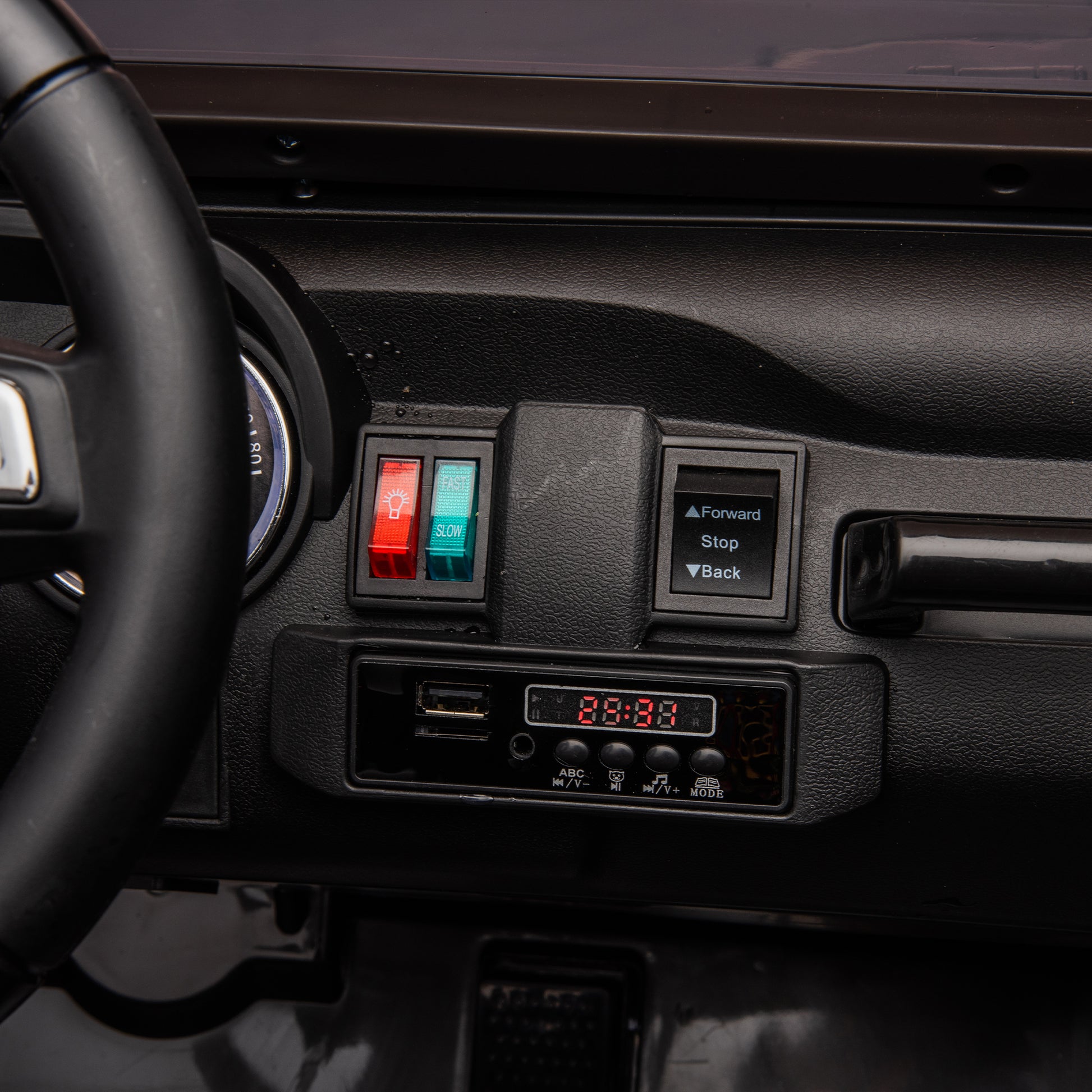 24V Two Seater Kids Ride On Car W Parents Remote Control, Licensed Toyota Lc250,2Wd,110W Motors,With Shovel,Three Point Seat Belt,Slow Start,Speed Adjustment,Bluetooth,Music For Kids Aged 3 . Black 100 149 Lbs Polypropylene