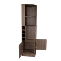 Syrah Corner Bar Cabinet, Two External Shelves Brown Primary Living Space Modern Shelves Included Particle Board