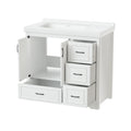 36'' Bathroom Vanities With Single Sink, Modern Under Mount Bathroom Sink Cabinet With 2 Closing Doors & 4 Drawers. White, 35.8''W X 19.7''D X 35.4''H. White Particle Board Mdf
