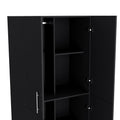 Hazel Armoire In Melamine With 2 Doors4 Shelves And 2 Clothes Hanging Bar Black Bedroom Contemporary Particle Board Melamine