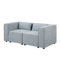 Modular Sofa Grayish Blue Chenille Fabric, Simple And Grand, The Seat And Back Is Very Soft. This Is Also A Knock Down Sofa Grayish Blue Chenille 2 Seat