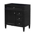 30'' Bathroom Vanity Without Top Sink, Modern Bathroom Storage Cabinet With 2 Drawers And A Tip Out Drawer Not Include Basin Black Bathroom Solid Wood Mdf