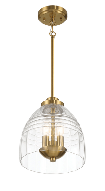 Ember Three Candle Lights Chain Pendant With Clear Glass Satin Brass Clear,Gold Ceiling Lights Brass,Glass