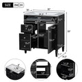 30'' Bathroom Vanity With Top Sink, Modern Bathroom Storage Cabinet With 2 Drawers And A Tip Out Drawer, Single Sink Bathroom Vanity Black Bathroom Solid Wood Mdf