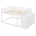 Full Over Full Bunk Bed With 4 Drawers And 3 Shelves White Full White Solid Wood