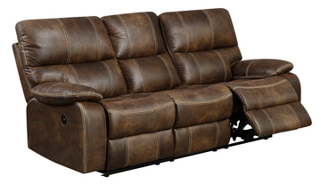 Hooper Brown Power Reclining Sofa Brown Cushion Back Foam Engineered Wood 3 Seat