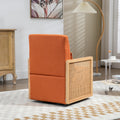 Coolmore 360 Degree Swivel Barrel Club Chair With One Pillow,Modern Comfortable Upholstered Accent Chair,Linen Accent Chair For Living Room,Bedroom Orange Linen Orange Primary Living Space Modern Foam Linen