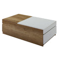 Oak And White Coffee Table With Hidden Compartments Oak Primary Living Space Drawers Rectangular Wood