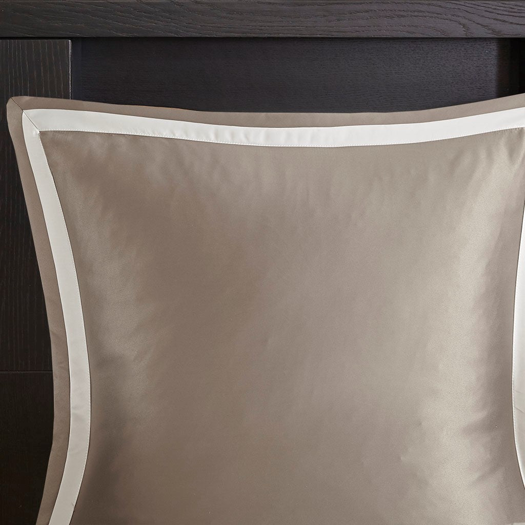 8 Piece Jacquard Comforter Set Tan Ivory King King Tan Ivory Polyester