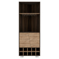 Fraktal Corner Bar Cabinet, Ten Built In Wine Rack, Two Shelves, Double Door Multi Primary Living Space Modern Shelves Included Particle Board