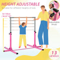 Soozier Gymnastics Bar For Kids, Adjustable Height Gym Bar, Junior Training Kip Bar For Home, Built For Kids 3 Years, Pink Pink Steel