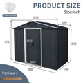 8Ft X 4Ft Outdoor Metal Storage Shed With Sliding Door And Foundation For Backyard, Patio, Lawn Black And White Black White Metal