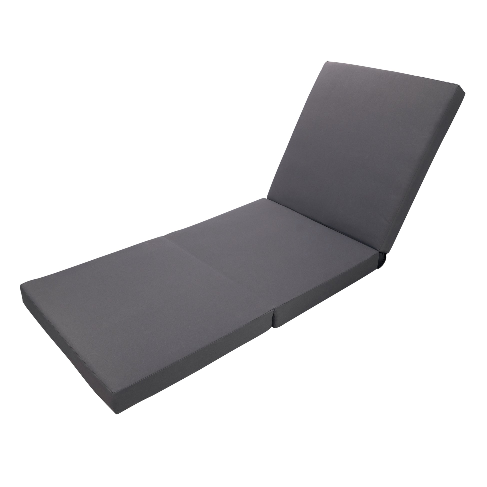 Gray Broadway Ian Chaise Lounge Cushion Triple Folds Gray Waterproof Fabric