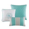 Printed Cotton Sateen Comforter Set Aqua Twin Twin Xl Twin Aqua Polyester