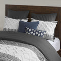 3 Piece Cotton Comforter Set With Chenille Tufting Gray King Cal King King Gray Cotton