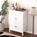 Bar Cabinet,Wine Bar Cabinet,Liquor Storage Credenza,Sideboard With Wine Racks & Stemware Holder,Wine Glass Holder,Metal Handle,Can Be Placed In Family Bars,Hallways,Living Rooms,Color:White Brown 5 Or More Spaces Distressed Finish Brown White Primary