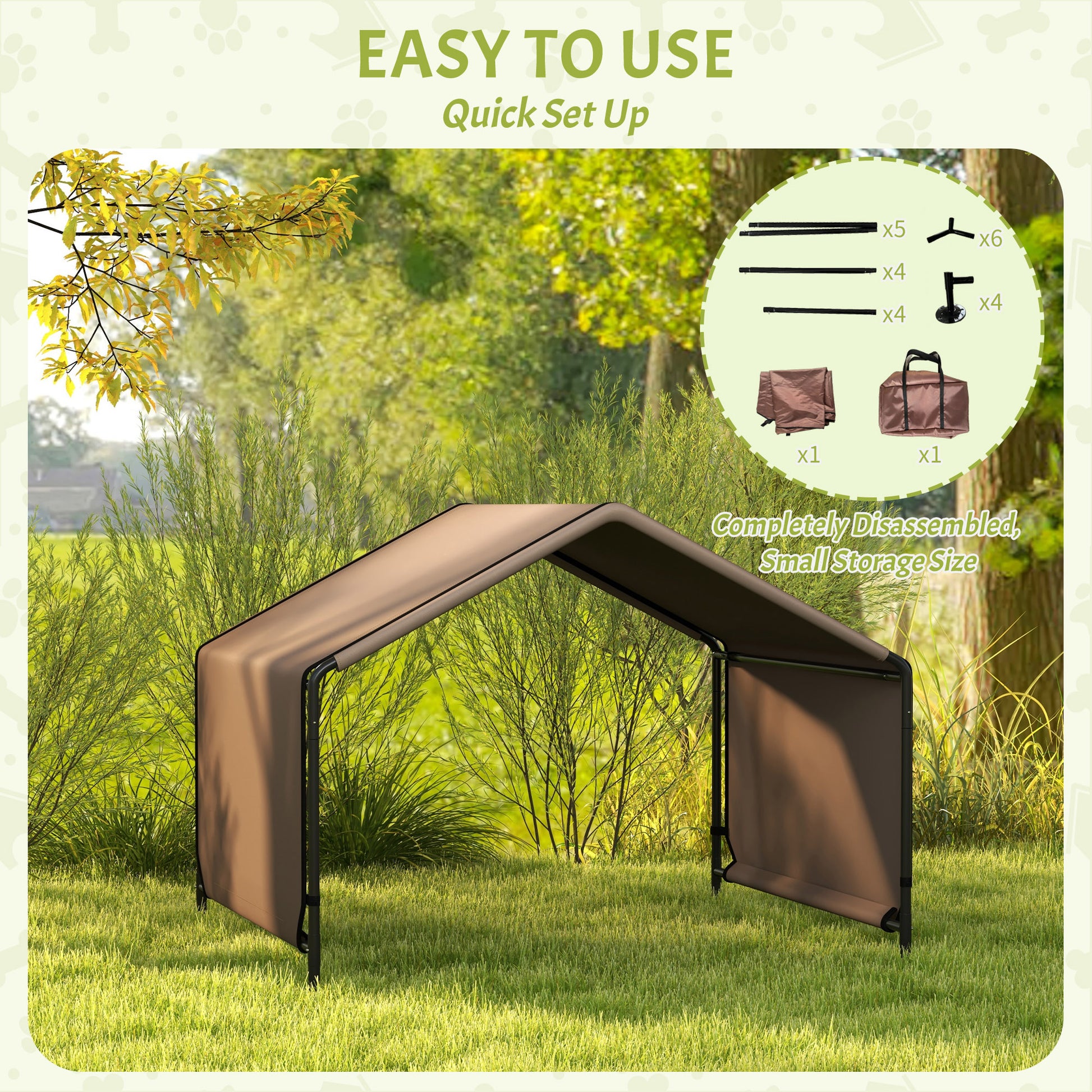 dog tent outdoor Pawhut Dog Shade Shelter, Portable Pet Tent, Water Resistant Dog House