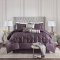 7 Piece Tufted Comforter Set Plum King King Plum Polyester
