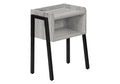 Accent Table, Side, End, Nightstand, Lamp, Living Room, Bedroom, Grey Laminate, Black Metal, Contemporary, Modern Grey Metal