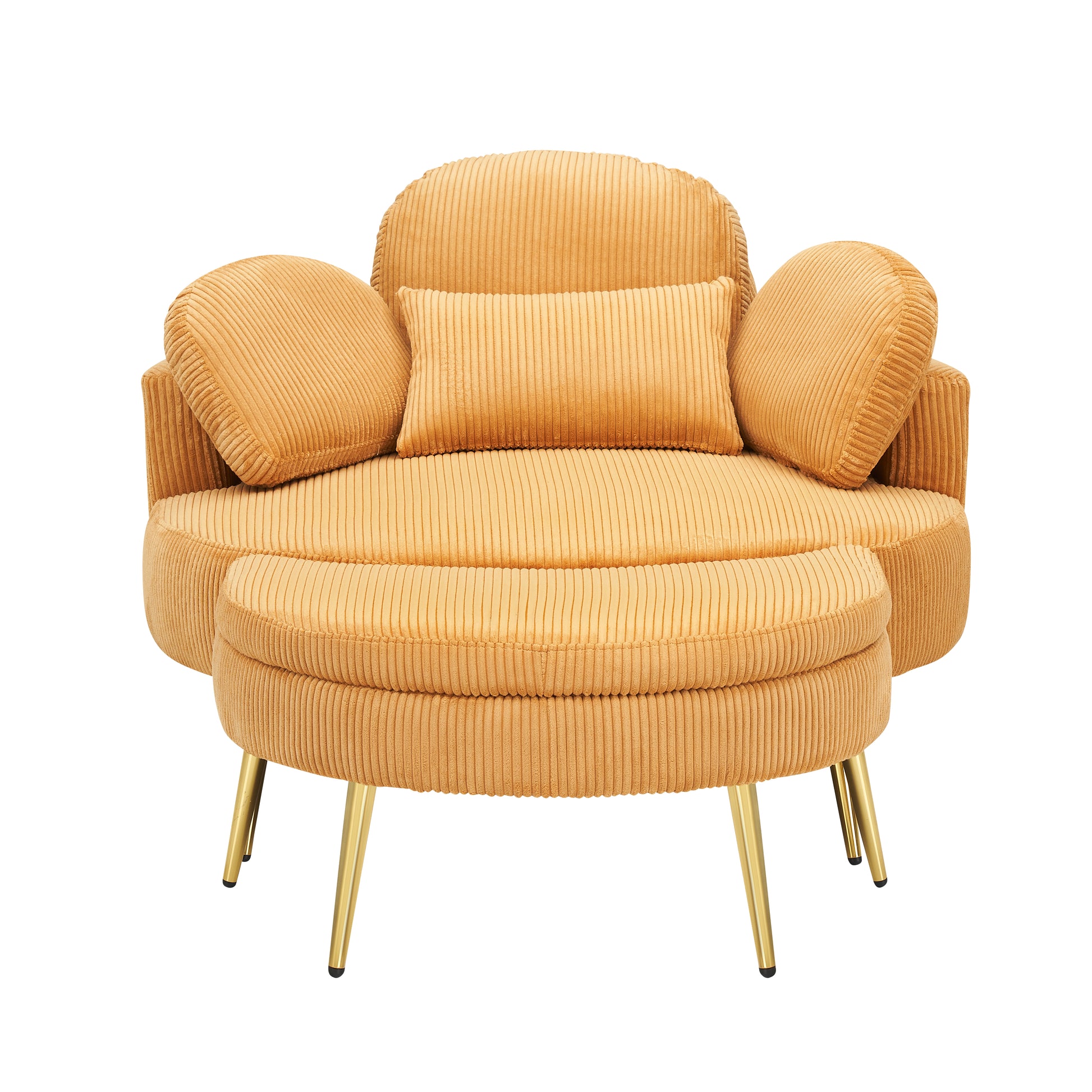 61 Inches Yellow Comfortable Seat, Small Sofa With Small End Table, Suitable For Lunch Break Casual Afternoon Tea Time Seat, Suitable For Small Apartment, Bedroom, Space Balcony Small Sofa Yellow