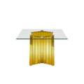 Tempered Glass Top Coffee Table With Gold Mirror Finish Stainless Steel Base Gold Tempered Glass