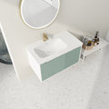 36 '' Wall Mounted Bathroom Vanity With Ceramic Sink, Bathroom Vanity With Soft Close Door Mint Green Bathroom Wall Mounted Modern Plywood