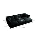Comfortable Deep Seat Reversible Modular 6 Seater Sectional Super Soft Sofa U Shaped Sectional Couch With 3 Ottomans, 3 Toss Pillows And 2 Arm Pillows Black Chenille 3 Seat