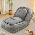 Human Dog Bed ,Lazy Sofa Couch ,5 Adjustable Position,Sit,Sleep,Fold,Suit To Put In Bedroom, Living Room ,Space Saving Design,Gray Gray Polyester Metal Primary Living Space Medium Soft Cushion Back
