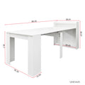 Modern Extendable Dining Table With Storage White Mdf